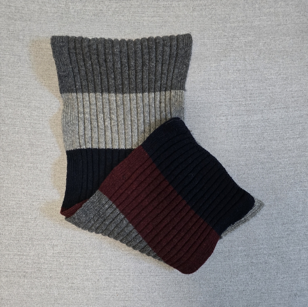 Eddie Bauer gray/red/navy color-block scarf